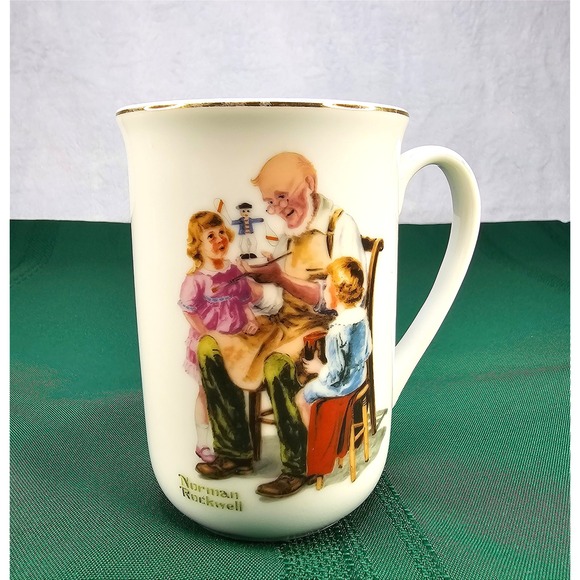 Vintage Norman Rockwell Museum Mug The Toymaker Coffee Tea Cup Collectible 1982 - Picture 1 of 6